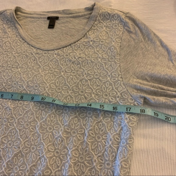 J. Crew long gray sleeve embroidered top. Large - Picture 5 of 10